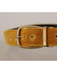 Dolce & Gabbana Elegant Velvet Gold Buckle Women's Belt