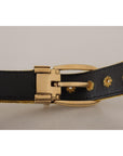Dolce & Gabbana Elegant Velvet Gold Buckle Women's Belt