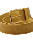 Dolce & Gabbana Elegant Velvet Designer Gold-Buckled Belt