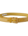Dolce & Gabbana Elegant Velvet Designer Gold-Buckled Belt