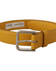 Dolce & Gabbana Elegant Leather Belt in Sunshine Yellow