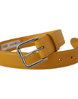 Dolce & Gabbana Elegant Leather Belt in Sunshine Yellow