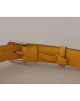 Dolce & Gabbana Elegant Leather Belt in Sunshine Yellow