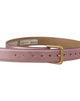 Dolce & Gabbana Elegant Metallic Pink Leather Belt