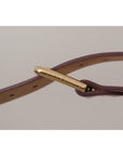Dolce & Gabbana Elegant Metallic Pink Leather Belt