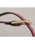 Dolce & Gabbana Elegant Red Leather Belt with Gold-Tone Buckle