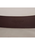 Dolce & Gabbana Elegant Maroon Leather Belt with Engraved Buckle