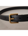 Dolce & Gabbana Elegant Black Leather Logo Belt