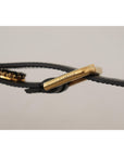 Dolce & Gabbana Elegant Black Leather Logo Belt