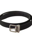Dolce & Gabbana Elegant Black Canvas & Leather Belt