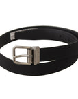 Dolce & Gabbana Elegant Black Canvas & Leather Belt