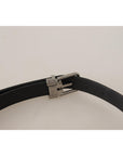 Dolce & Gabbana Elegant Black Canvas & Leather Belt