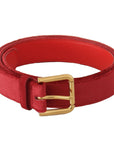 Dolce & Gabbana Elegant Red Suede Designer Belt