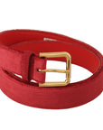 Dolce & Gabbana Elegant Red Suede Designer Belt