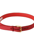 Dolce & Gabbana Elegant Red Suede Designer Belt