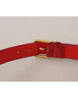 Dolce & Gabbana Elegant Red Suede Designer Belt