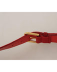 Dolce & Gabbana Elegant Red Suede Designer Belt