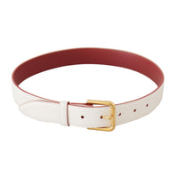 Dolce & Gabbana Elegant White Leather Belt with Engraved Buckle