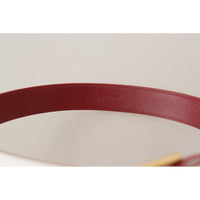 Dolce & Gabbana Elegant White Leather Belt with Engraved Buckle
