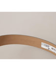 Dolce & Gabbana Engraved Silver-Toned Leather Belt