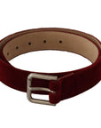 Dolce & Gabbana Elegant Velvet Logo Engraved Belt