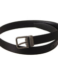 Dolce & Gabbana Elegant Black Leather Belt with Metal Buckle