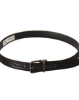 Dolce & Gabbana Elegant Black Leather Belt with Metal Buckle