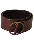 Dolce & Gabbana Elegant Leather Belt with Engraved Buckle