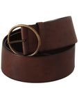 Dolce & Gabbana Elegant Leather Belt with Engraved Buckle