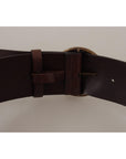 Dolce & Gabbana Elegant Leather Belt with Engraved Buckle