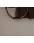 Dolce & Gabbana Elegant Leather Belt with Engraved Buckle
