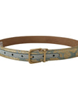 Dolce & Gabbana Elegant Light Blue Leather Belt with Gold Buckle