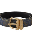 Dolce & Gabbana Elegant Navy Blue Leather Belt