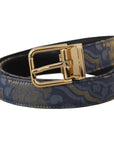 Dolce & Gabbana Elegant Navy Blue Leather Belt