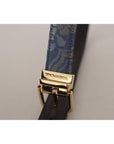 Dolce & Gabbana Elegant Navy Blue Leather Belt