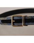 Dolce & Gabbana Elegant Navy Blue Leather Belt