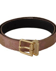 Dolce & Gabbana Chic Rose Pink Leather Belt with Logo Buckle