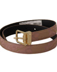 Dolce & Gabbana Chic Rose Pink Leather Belt with Logo Buckle