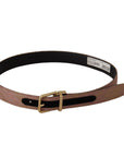 Dolce & Gabbana Chic Rose Pink Leather Belt with Logo Buckle