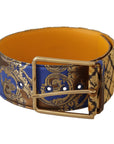 Dolce & Gabbana Elegant Blue Leather Belt with Metal Buckle
