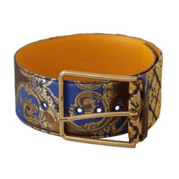 Dolce & Gabbana Elegant Blue Leather Belt with Metal Buckle
