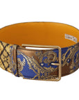 Dolce & Gabbana Elegant Blue Leather Belt with Metal Buckle