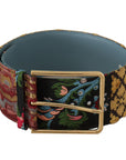 Dolce & Gabbana Multicolor Canvas Leather Statement Belt