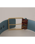 Dolce & Gabbana Multicolor Canvas Leather Statement Belt