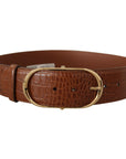 Dolce & Gabbana Enchanting Engraved Logo Leather Belt