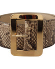 Dolce & Gabbana Elegant Leather Belt with Engraved Buckle