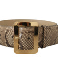Dolce & Gabbana Elegant Leather Belt with Engraved Buckle