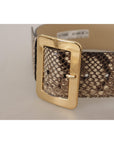 Dolce & Gabbana Elegant Leather Belt with Engraved Buckle