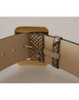Dolce & Gabbana Elegant Leather Belt with Engraved Buckle