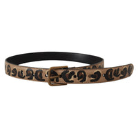 Dolce & Gabbana Elegant Leather Engraved Buckle Belt